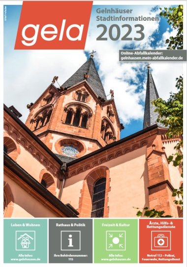 Das Gela-Heft mit den Stadtinformationen und dem Abfallkalender 2023 zum Herunterladen.