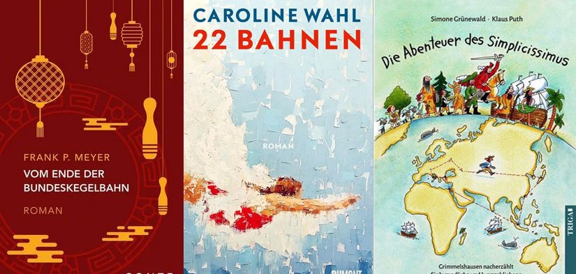 Grimmelshausen-Preis Cover der drei ausgezeichneten Bücher.