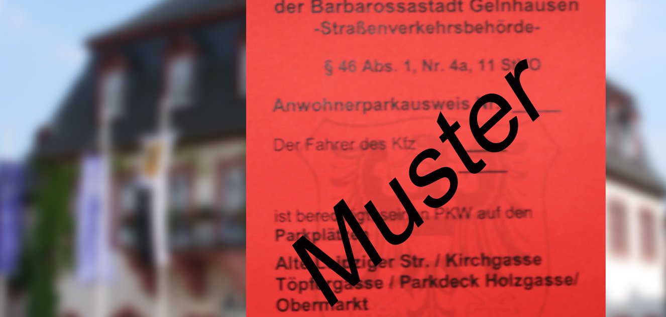 Muster eines roten Parkausweises.