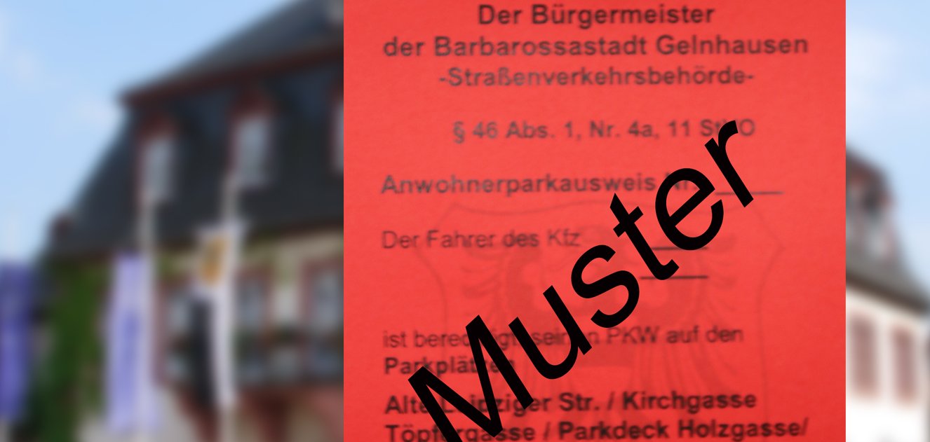 Muster eines roten Parkausweises.