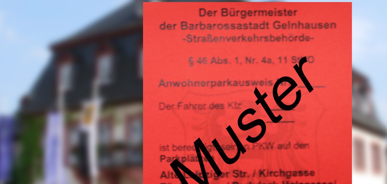 Muster eines roten Parkausweises.