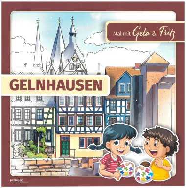 Das Titelbild des neuen Malbuchs mit Gelnhausenmotiven.
