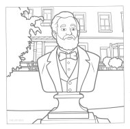 Ein Motiv aus dem Malbuch: Philipp Reis zum Ausmalen.