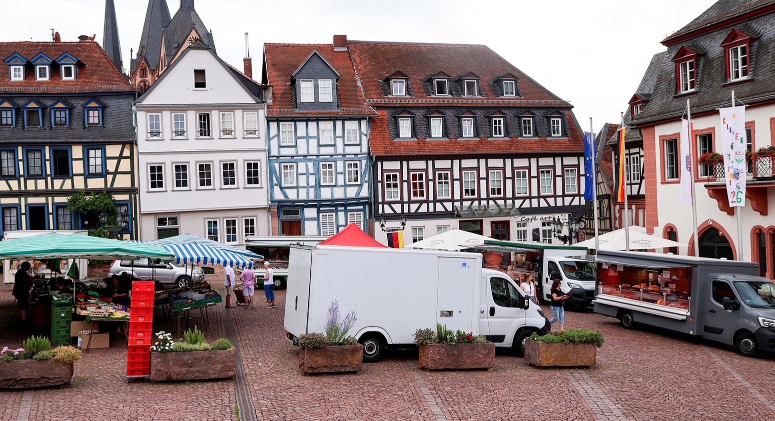 Wochenmarkt Umfrage Blick auf den Wochenmarkt.