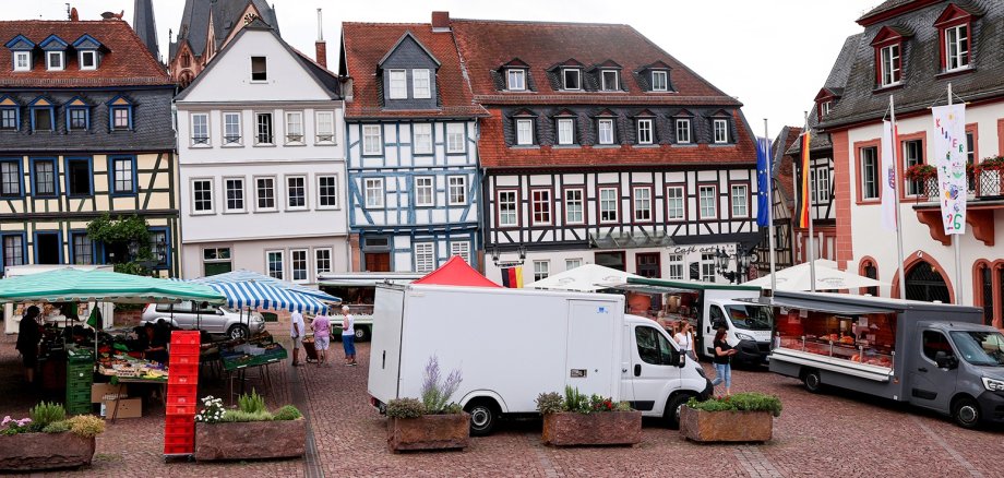 Wochenmarkt Umfrage Blick auf den Wochenmarkt.
