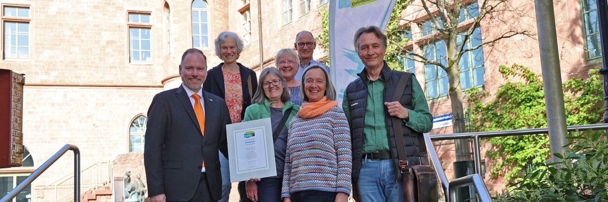 Die Steuerungsgruppe mit Bürgermeister Christian Litzinger und dem Ansprechpartner in der Stadtverwaltung, Stefan Bechtold. 