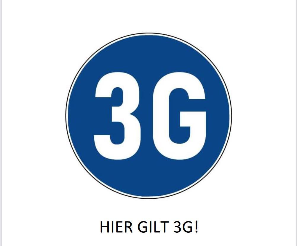 3G-Regel in Kitas Hinweis auf die 3G-Regel, geimpft, genesen oder getestet, in den Kitas der Stadt Gelnhausen