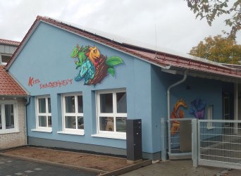 Außenansicht der Kita Drachennest.