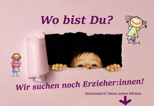 Erzieherin gesucht Anzeige, mit der die Stadt Gelnhausen um Erzieher:innen wirbt.