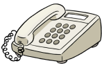 Zeichnung eines Telefons zur Illustration in Leichter Sprache.