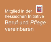Pflege und Beruf Logo der hessischen Kampagne Charta der Pflege, an der die Stadt Gelnhausen teilnimmt.