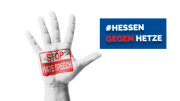 Logo der Kampagne des Landes Hessen #Hessen gegen Hetze