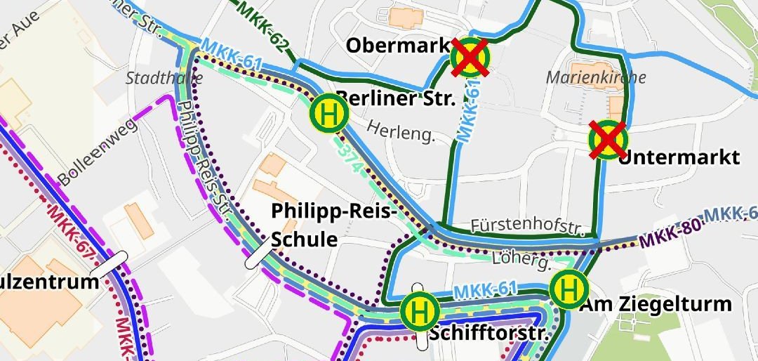 Stadtbus Vollsperrung Altstadt