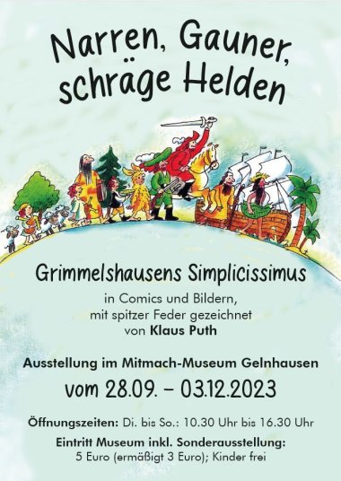 Ausstellung Grimmelshausen Titelblatt des Flyers zur Ausstellung.