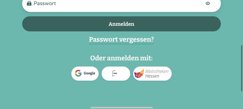 Screenshot Anmeldung Polylino Buttons zur Anmeldung bei Polylino