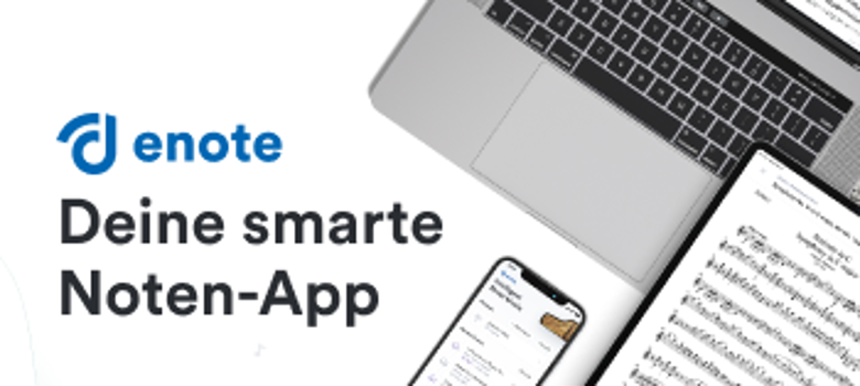 Tablett und Handy mit den Notenblatt