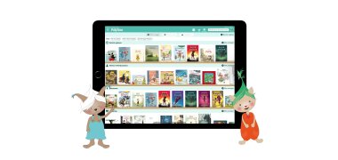 Tablet mit Kinderbüchern