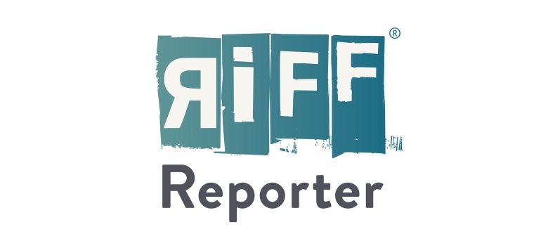 Logo Riffreporter in blauer Schrift