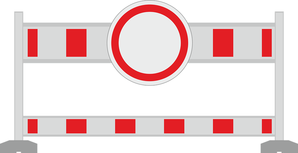 Symbolbild. Eine rot-weiße Sperrbarke ohne Hintergrund.