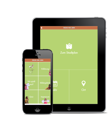 Oster App Man sieht ein Tablet und ein Smartphone, auf dem die Oster App aufgerufen wurde